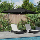 Parasol plażowy Czarny 351 x 250 x 253 cm Poliester i aluminium
