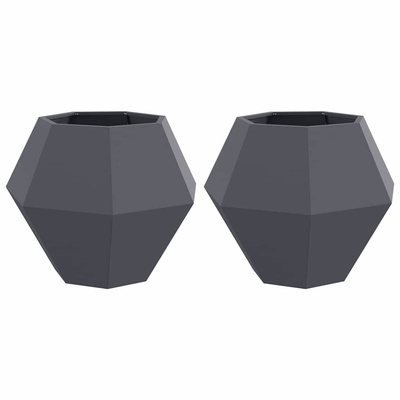 Donica 2 pcs Antracyt 75 x 75 x 60 cm Stal