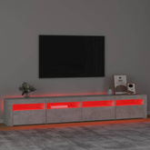 vidaXL Szafka pod TV z oświetleniem LED, szarość betonu, 240x35x40 cm