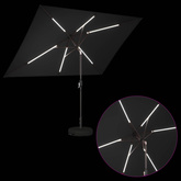 Parasol ogrodowy z oświetleniem LED i podstawą 200 x 300 cm