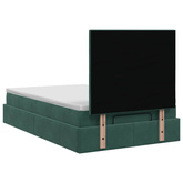 Łóżko ottoman z materacem Ciemnozielony 120 x 190 cm Welur