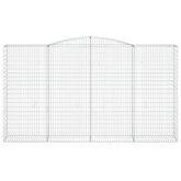 Kosze gabionowe, 10 szt, 400x50x220/240cm, galwanizowane żelazo