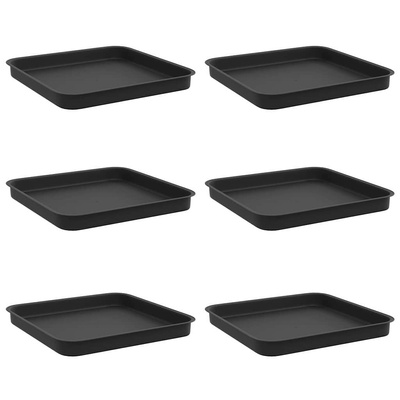 Kwadratowa Taca na Kwiaty 6 pcs Czarny 25,5 x 25,5 x 2,5 cm