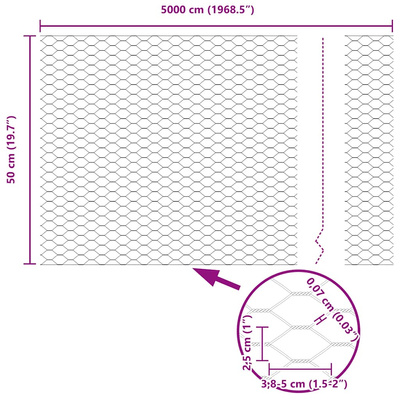 Ogrodzenie heksagonalne 0,5 x 50 m PVC zielony