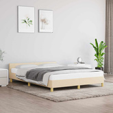 vidaXL Rama łóżka z zagłówkiem, kremowa, 140x200 cm, obita tkaniną model standard