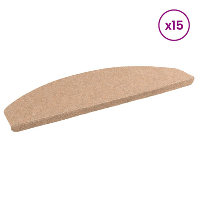 Samoprzylepne maty na schody 15 pcs Beżowy 80 x 28 x 3,5 cm
