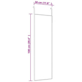 vidaXL Lustro na drzwi, czarne, 30x100 cm, szkło i aluminium