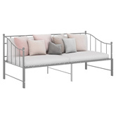 z wysuwaną ramą łóżka, szara, metalowa, 90x200 cm Sofa