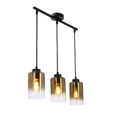 Aspra lampa wisząca czarny 3x60w e27 klosz bursztynowy