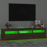 vidaXL Szafka pod TV z oświetleniem LED, brązowy dąb, 180x35x40 cm
