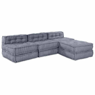 Modularna jednostka sofy 4 pcs Szary tkanina