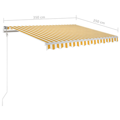 Automatycznie zwijana markiza, LED i czujnik wiatru, 350x250 cm