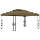 Altana ze sznurem lampek LED, 3x4 m, kolor taupe