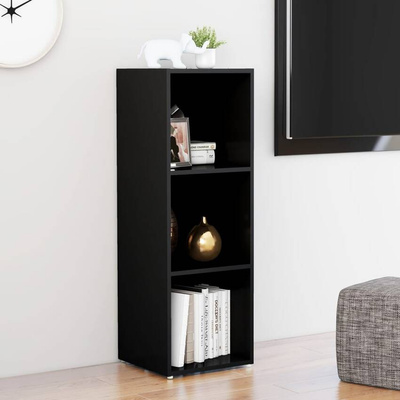 vidaXL Szafka pod TV, czarna, 107x35x37 cm, materiał drewnopochodny