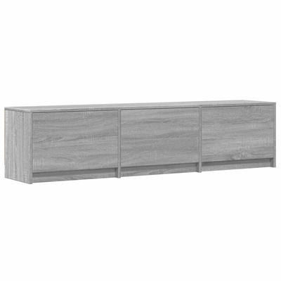Szafka RTV z LED 165x34x40 cm Szary Sonoma Drewno inżynieryjne