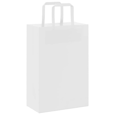Torby papierowe 250 szt. z uchwytami białe 21x11x31 cm