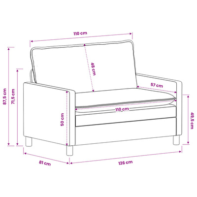 Sofa jasnoszary 126 x 81 x 87,5 cm Poliester