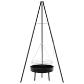 Tripod na ognisko 3 pcs Czarny Stal