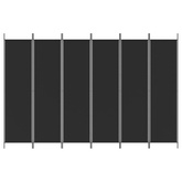 Parawan 6-panelowy, czarny, 300x200 cm, tkanina