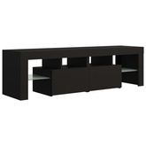vidaXL Szafka pod TV z oświetleniem LED, czarna, 140x36,5x40 cm