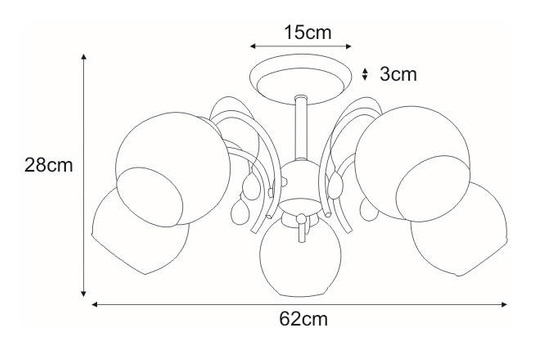 Lampa sufitowa K-JSL-6554/5 CHR z serii SUSAN KAJA