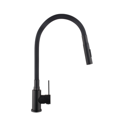Bateria zlew. dalis z elastyczną 2f wylewką, czarny BZ-64-004-L Invena