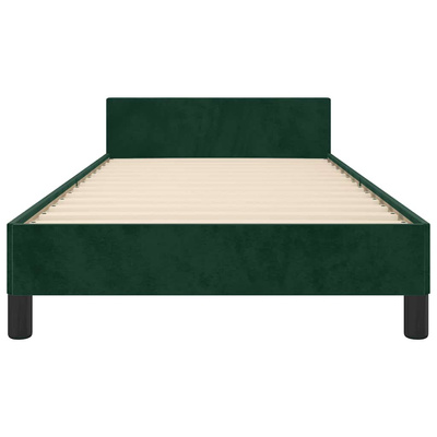 vidaXL Rama łóżka z zagłówkiem, ciemnozielona, 90x190 cm, aksamitna model standard
