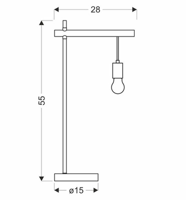 Lampka nocna Izzy loft czarno-drewniana lampka biurkowa E27