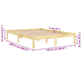 Rama łóżka, lite drewno sosnowe, 120x200 cm
