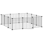 Klatka dla zwierząt z bramką, 12 paneli, czarna, 35x35 cm, stal