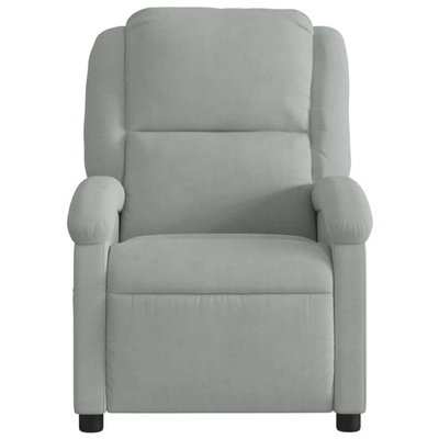 vidaXL Rozkładany fotel masujący, jasnoszary, obity aksamitem model standard
