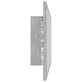 vidaXL Lustro łazienkowe LED, szarość betonu, 80x8,5x37 cm, akryl