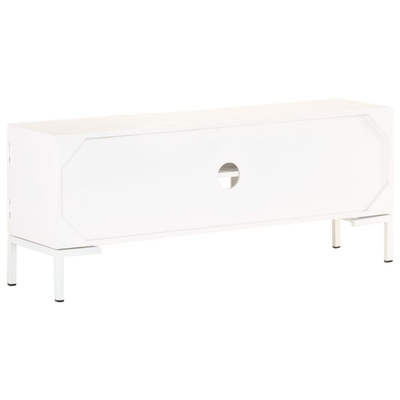 vidaXL Szafka pod TV, biała, 115x30x46 cm, lite drewno mango