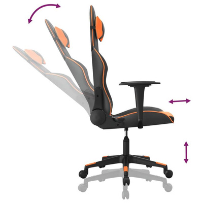 vidaXL Fotel gamingowy, czarno-pomarańczowy, sztuczna skóra model standard