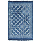 vidaXL Dywan typu kilim, bawełna, 160 x 230 cm, niebieski ze wzorem