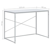 vidaXL Biurko komputerowe, białe 110x60x70 cm, materiał drewnopochodny
