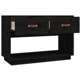 vidaXL Szafka pod TV, czarna, 90x40x60 cm, lite drewno sosnowe