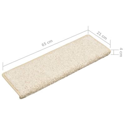 Maty na schody 10 szt. 65x21x4 cm Białe prostokątne krawędzie