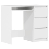 Biurko, białe z połyskiem, 90x45x76 cm, materiał drewnopochodny