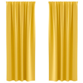 Firany blackout z kółkami 2 pcs Musztardowy Żółty 245 x 140 cm