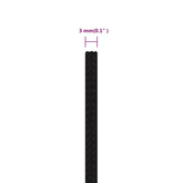vidaXL Linka robocza, czarna, 3 mm, 25 m, poliester
