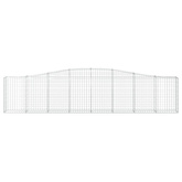 Kosze gabionowe, 2 szt, 400x30x80/100 cm, galwanizowane żelazo