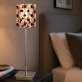 Lampka nocna Classic chrom burgund glamour metalowa szklana