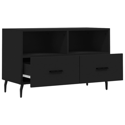 vidaXL Szafka pod TV, czarna, 80x36x50 cm, materiał drewnopochodny