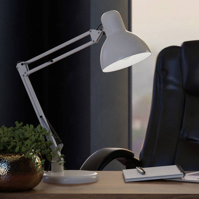 Lampka biurkowa kreślarska PIXI White E27 zestaw biały, podstawa i klips EDO777536 EDO Solutions