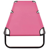 vidaXL Składany leżak, stal, różowy