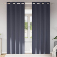 Firany blackout z kółkami 2 pcs Antracyt 225 x 140 cm Poliester