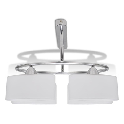 Lampa sufitowa, 4 żarówki E14, klosze w kształcie elipsy