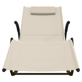 vidaXL Leżak, bujany, kremowy, stal i tworzywo textilene