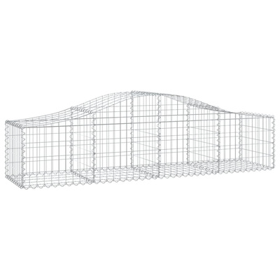Kosze gabionowe, 2 szt, 200x50x40/60 cm, galwanizowane żelazo